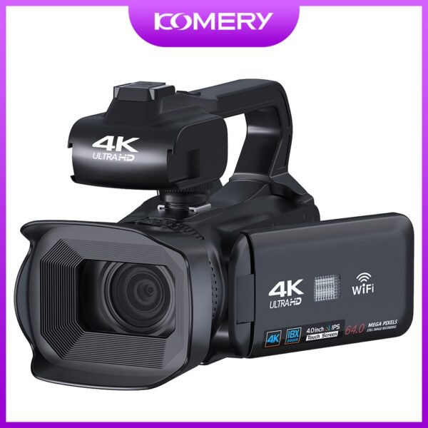 KOMERY YouTube Camcorder 4K Ultra HD camera Camcorders 64MP Streaming Camera 4.0"Touch Screen Digital Video Camera - Image 9