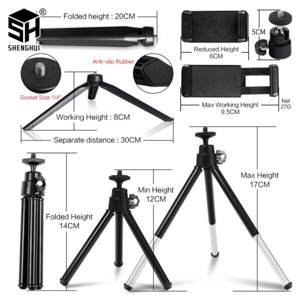 SH 9inch/23cm Selfie RingLights With Tripod Stand Usb Charge Led Lamp Dimmable Photography Light For Photo Photography Studio - Image 2