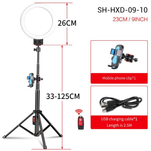 SH 9inch/23cm Selfie RingLights With Tripod Stand Usb Charge Led Lamp Dimmable Photography Light For Photo Photography Studio - Image 11