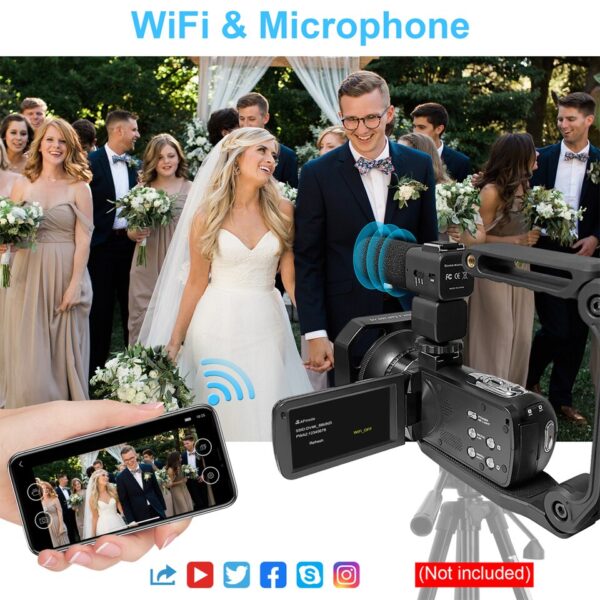 Video Camera YouTube Camera for Vlogging IR Night Vision UHD 4K Webcam 56MP 18X Digital Camcorder - Image 5