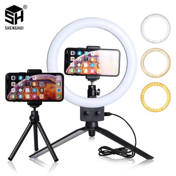 SH 9inch/23cm Selfie RingLights With Tripod Stand Usb Charge Led Lamp Dimmable Photography Light For Photo Photography Studio