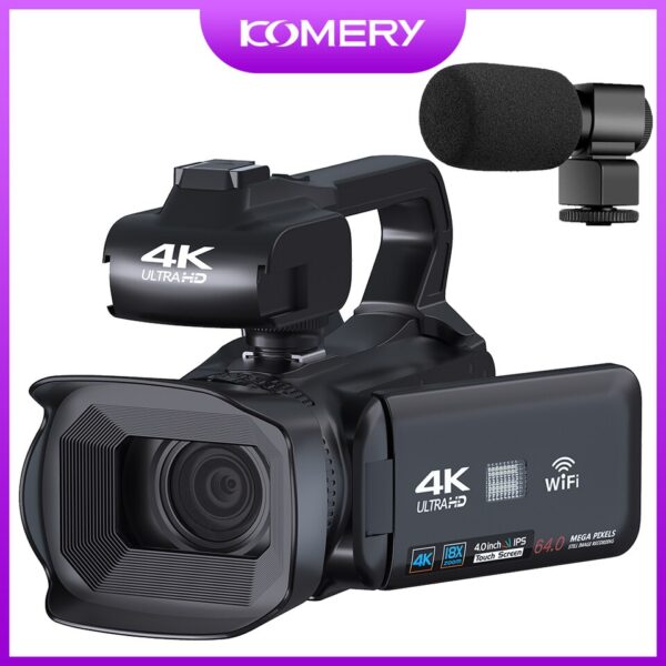 KOMERY YouTube Camcorder 4K Ultra HD camera Camcorders 64MP Streaming Camera 4.0"Touch Screen Digital Video Camera - Image 6