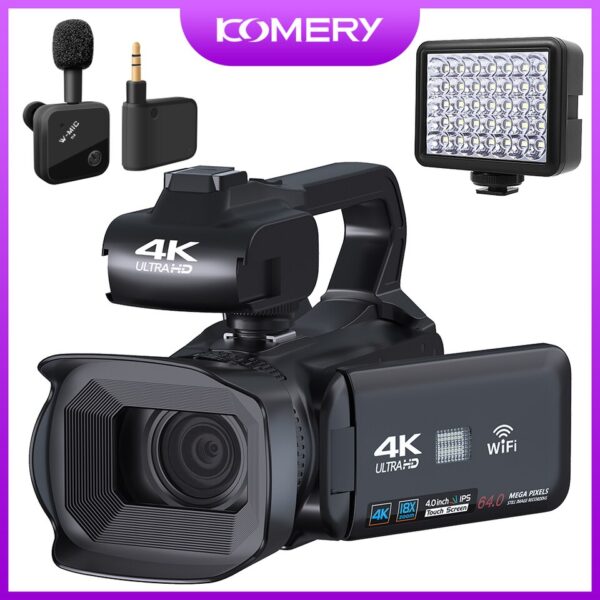 KOMERY YouTube Camcorder 4K Ultra HD camera Camcorders 64MP Streaming Camera 4.0"Touch Screen Digital Video Camera - Image 5