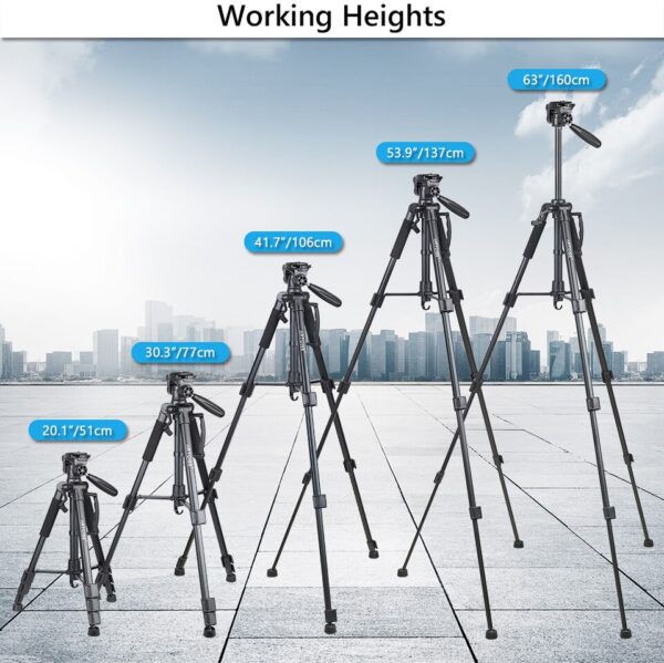 Tripod for Camera Phone Holder Mobile Flexible Professional Stand Tripod Panorama Ballhead Gopro Cellphone 160cm/62.99 inch Max - Image 4