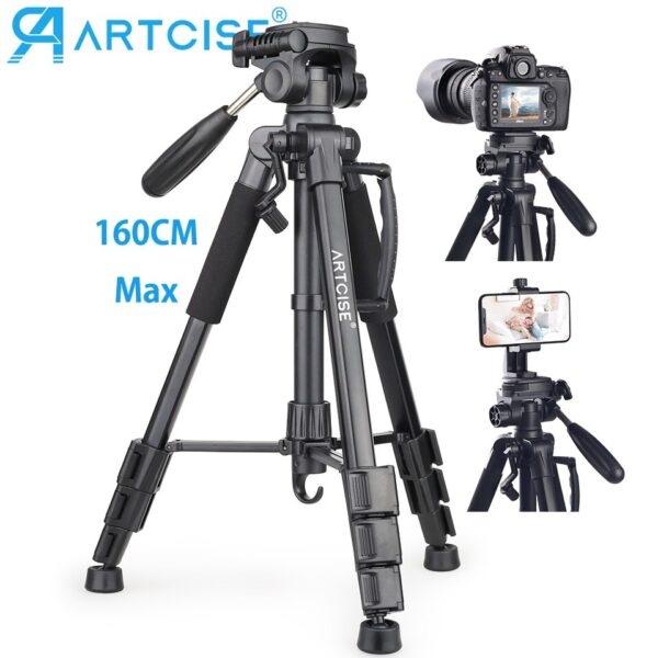 Tripod for Camera Phone Holder Mobile Flexible Professional Stand Tripod Panorama Ballhead Gopro Cellphone 160cm/62.99 inch Max